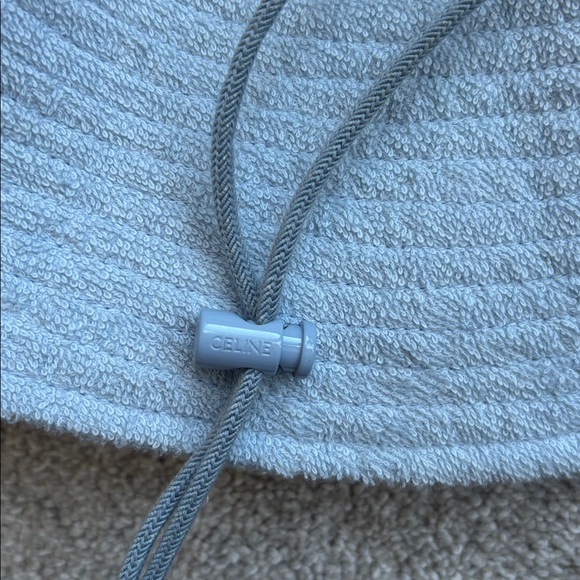 CELINE Triomphe wide brim hat, adjustable draw string in baby blue
Never worn. - Picture 7 of 14